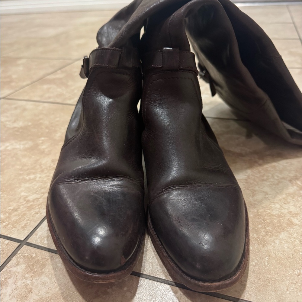 Frye Brown Leather Knee-High Boots - Picture 7 of 12